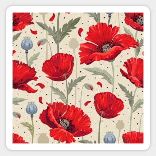 Bright poppies field Sticker